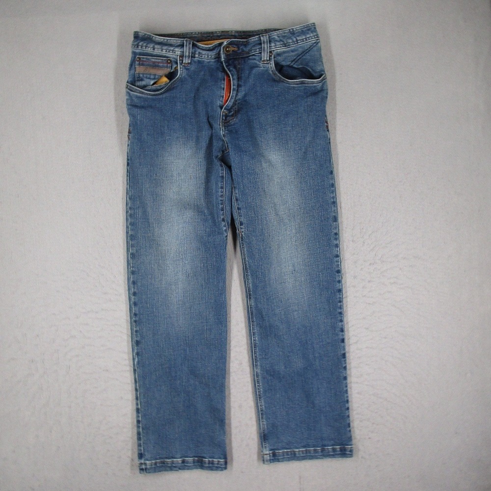 Prana Mens Organic Cotton Axiom Straight Leg Jeans Blue 32x30 1965651